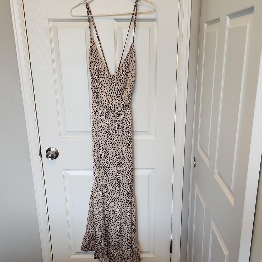 Cream and Black Spotted Dress